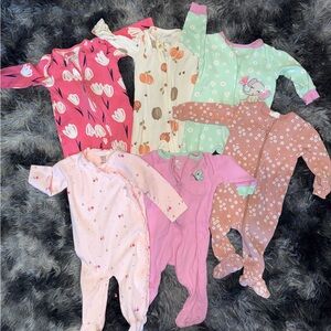 Carter's Pink and Pastel Kids Pajamas Footies
